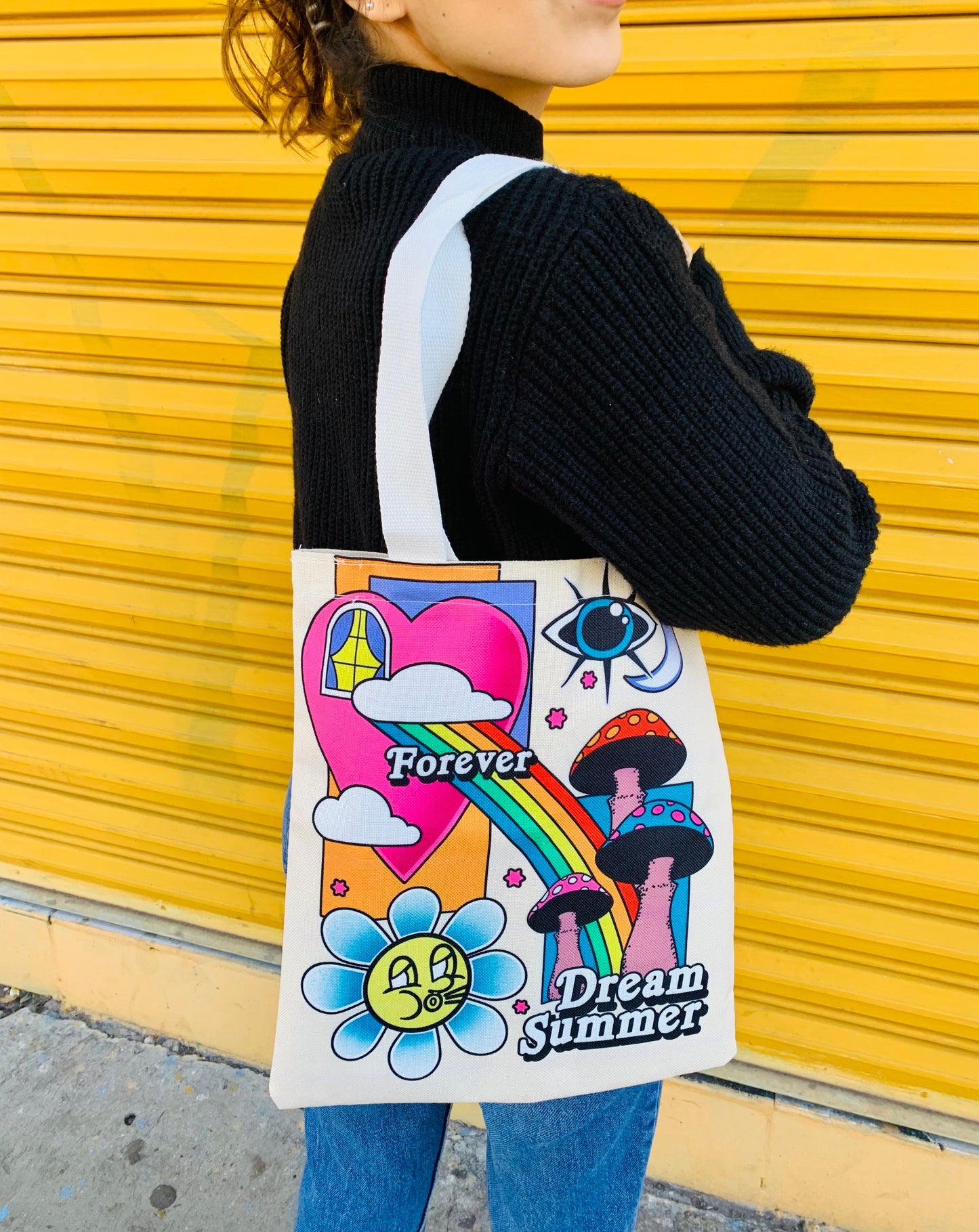 Tote Bag Arcoíris y Hongos